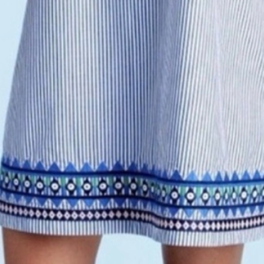 Vineyard Vines Geo Prep Embroidery Stripe Shift Dress A-line Swing Sleeveless 10 - Picture 3 of 10